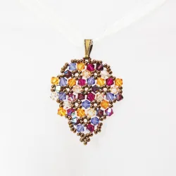Pendant 45cm - Malvina Grapes-Yellow Organza - Pendant 45cm - Laiton bronze